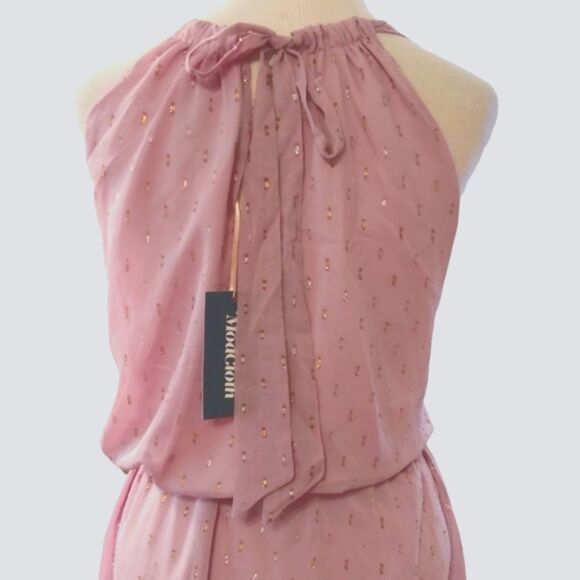 NWT Modcloth Illuminated Elegance Chiffon Halter Maxi dress - Picture 7 of 15